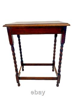 Gorgeous Antique Box Table, Solid Oak, Barley Twist legs, Rectangle Shape