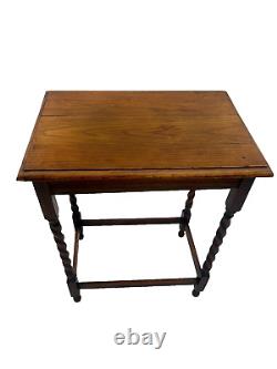 Gorgeous Antique Box Table, Solid Oak, Barley Twist legs, Rectangle Shape