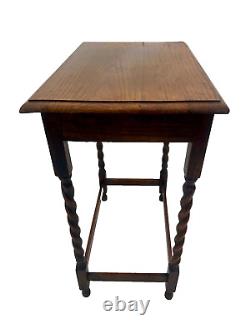 Gorgeous Antique Box Table, Solid Oak, Barley Twist legs, Rectangle Shape