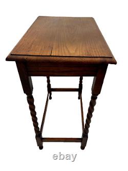 Gorgeous Antique Box Table, Solid Oak, Barley Twist legs, Rectangle Shape