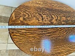 Gorgeous Antique Oval Coffee Table with Top Drawer Solid Tiger Oak bottom shelf