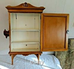 Gorgeous Antique Vtg Wall Cabinet Cupboard Hanging Wood Cabinet