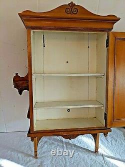 Gorgeous Antique Vtg Wall Cabinet Cupboard Hanging Wood Cabinet