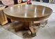 Gorgeous Tiger Oak Dining Table Withchairs & 3 Leafs