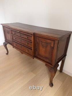Grand Antique 1800s French Provincial Louis XV S-Carved Legs Buffet Sideboard