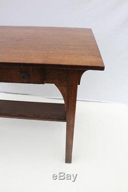 Great Mission Tiger Oak Desk Writing Table With One Drawer, c. 1900
