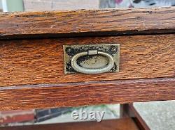Gustav Stickley Mission Arts & Crafts antique Tiger Oak Library Table desk #616
