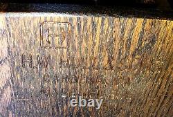 HW Hull & Sons Dark Solid Oak Spindle Chair Antique, Quality Tiger Oak, Pristine