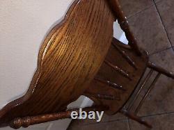 HW Hull & Sons Dark Solid Oak Spindle Chair Antique, Quality Tiger Oak Quality