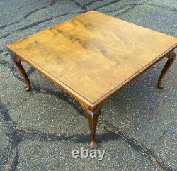 Handmade Queen Anne style tiger maple coffee table unsigned D R Dimes quality