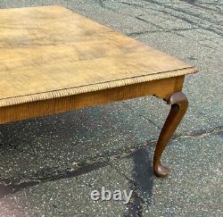 Handmade Queen Anne style tiger maple coffee table unsigned D R Dimes quality
