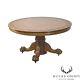 Hastings Antique Tiger Oak 54 Round Carved Claw Foot Dining Table