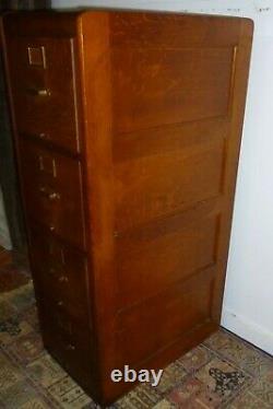 High End Antique Tiger Oak 4-Drawer Filing Cabinet POSSIBLE FREE DELIVERY