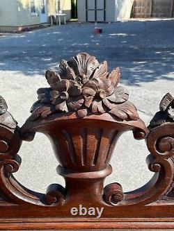 Horner Antique Tiger Oak Server Console Pier Table Paw FtCarved Lion Heads 1890