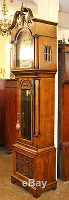 Jennens MUSICAL London Quarter Sawn Tiger Oak Federal Grandfather Clock 1890