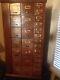 Large Antique Apothecary Cabinet, Antique Wood Drawer Unit, 120 Drawer Cabinet