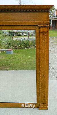 Large Tiger Oak Mantle Mirror Hall Mirror
