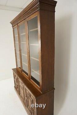 Large Victorian 6 door Tiger Oak Bookcase Display Cabinet, Scotland 1890, B2375