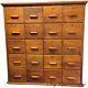 Large Antique Apothecary Cabinet Cupboard 20 Drawer Tiger Oak Collectors Rare