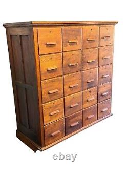 Large antique apothecary cabinet cupboard 20 drawer tiger oak collectors rare