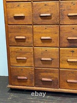 Large antique apothecary cabinet cupboard 20 drawer tiger oak collectors rare