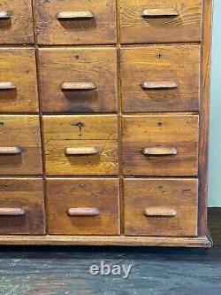 Large antique apothecary cabinet cupboard 20 drawer tiger oak collectors rare