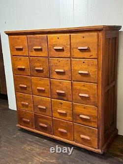 Large antique apothecary cabinet cupboard 20 drawer tiger oak collectors rare