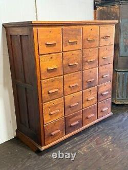 Large antique apothecary cabinet cupboard 20 drawer tiger oak collectors rare