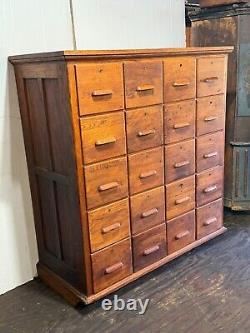 Large antique apothecary cabinet cupboard 20 drawer tiger oak collectors rare