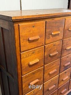 Large antique apothecary cabinet cupboard 20 drawer tiger oak collectors rare