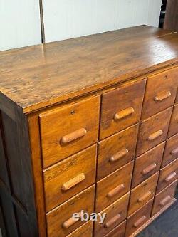 Large antique apothecary cabinet cupboard 20 drawer tiger oak collectors rare