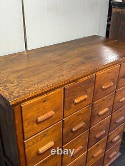 Large antique apothecary cabinet cupboard 20 drawer tiger oak collectors rare