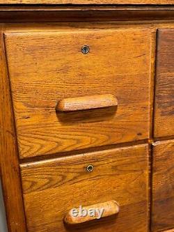 Large antique apothecary cabinet cupboard 20 drawer tiger oak collectors rare