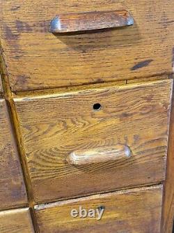 Large antique apothecary cabinet cupboard 20 drawer tiger oak collectors rare