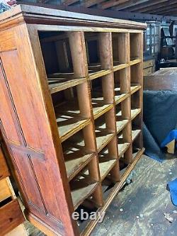 Large antique apothecary cabinet cupboard 20 drawer tiger oak collectors rare