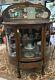 Late 1800s Tiger Oak Curved Front Curio/ China Cabinet. Unique Size. Stunning