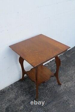 Late 1800s Victorian Oak Carved Side End Table 4675