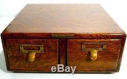 Library Bureau Sole Makers 2 Drawer Card Catalog Cabinet Dove Tailed Tiger Oak