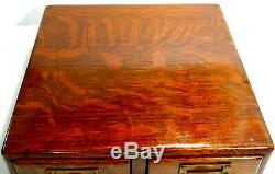 Library Bureau Sole Makers 2 Drawer Card Catalog Cabinet Dove Tailed Tiger Oak