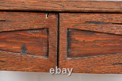 Limbert Style Antique Mission Tiger Oak Arts & Crafts Trestle Library Table