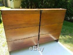 Matching Antique Globe Wernicke Tiger Oak 3 Stacks C-1910 Barrister Bookcase