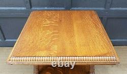Merklen Brothers Quarter Sawn Tiger Oak Table c1890s