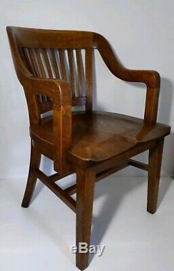 Milwaukee Chair Co. Antique Arts & Crafts/Mission Tiger Oak Banker Desk Chair