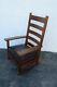 Mission Art And Craft Early 1900s Solid Tiger Oak Rocking Chair 2561