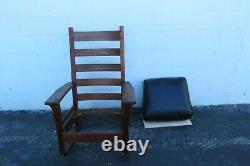 Mission Art and Craft Early 1900s solid Tiger Oak Rocking Chair 2561