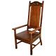 Mission Arts And Crafts Arm Chair Solid Tiger Oak Antique Large Over Sized