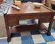 Mission Arts And Crafts Tiger Oak Library Table Desk 4 Drawers