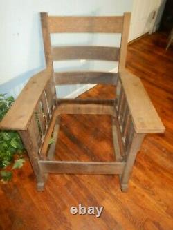 Mission Oak Rocking Chair Arts & Crafts morticed arm, tiger 1/4 sawn grain