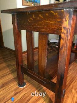 Mission Tiger Oak Stickley Style Arts And Craft Library Table/ Antique Piece