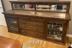 Mission arts & crafts Buffet antique tiger oak sideboard cabinet wood mirror